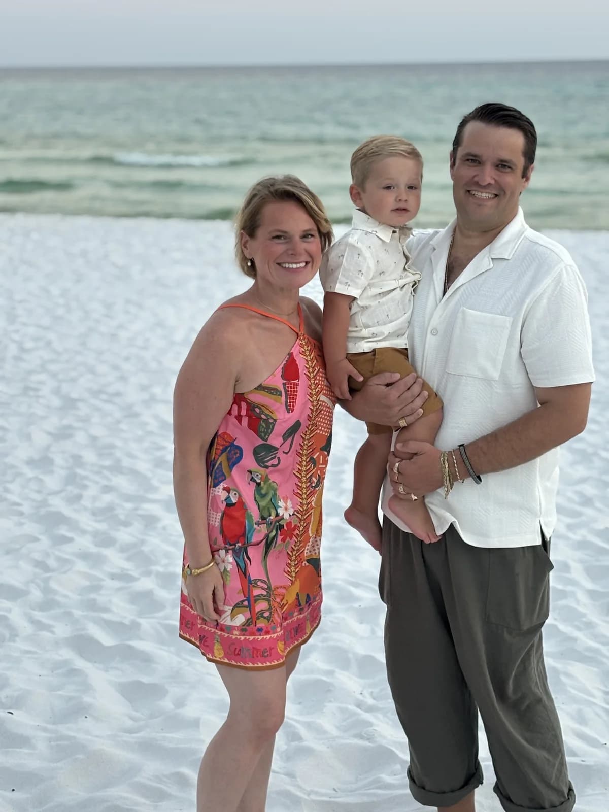Jon, Laura, and Jon Bruce together at the beach